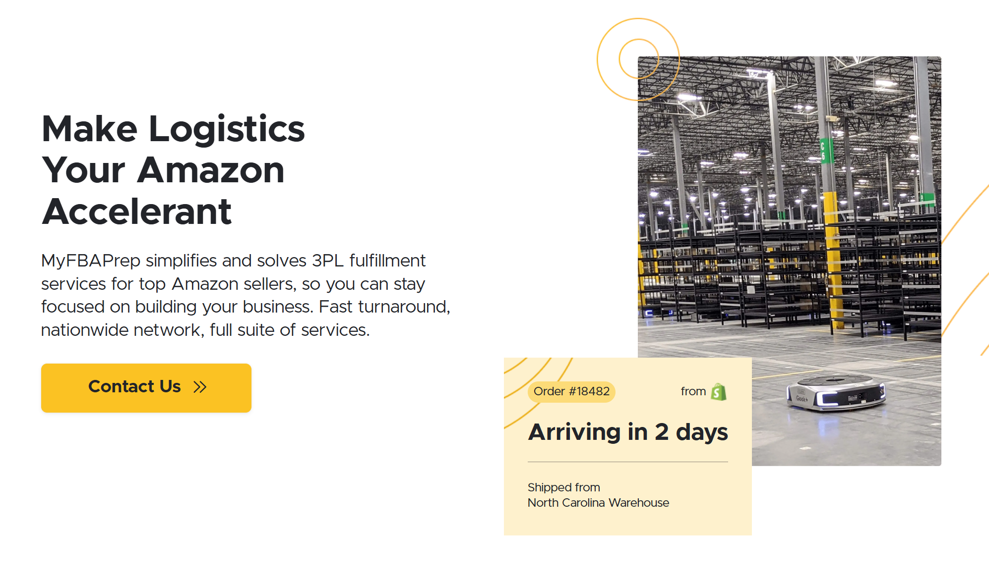 MyFBAPrep web page about Amazon logistics