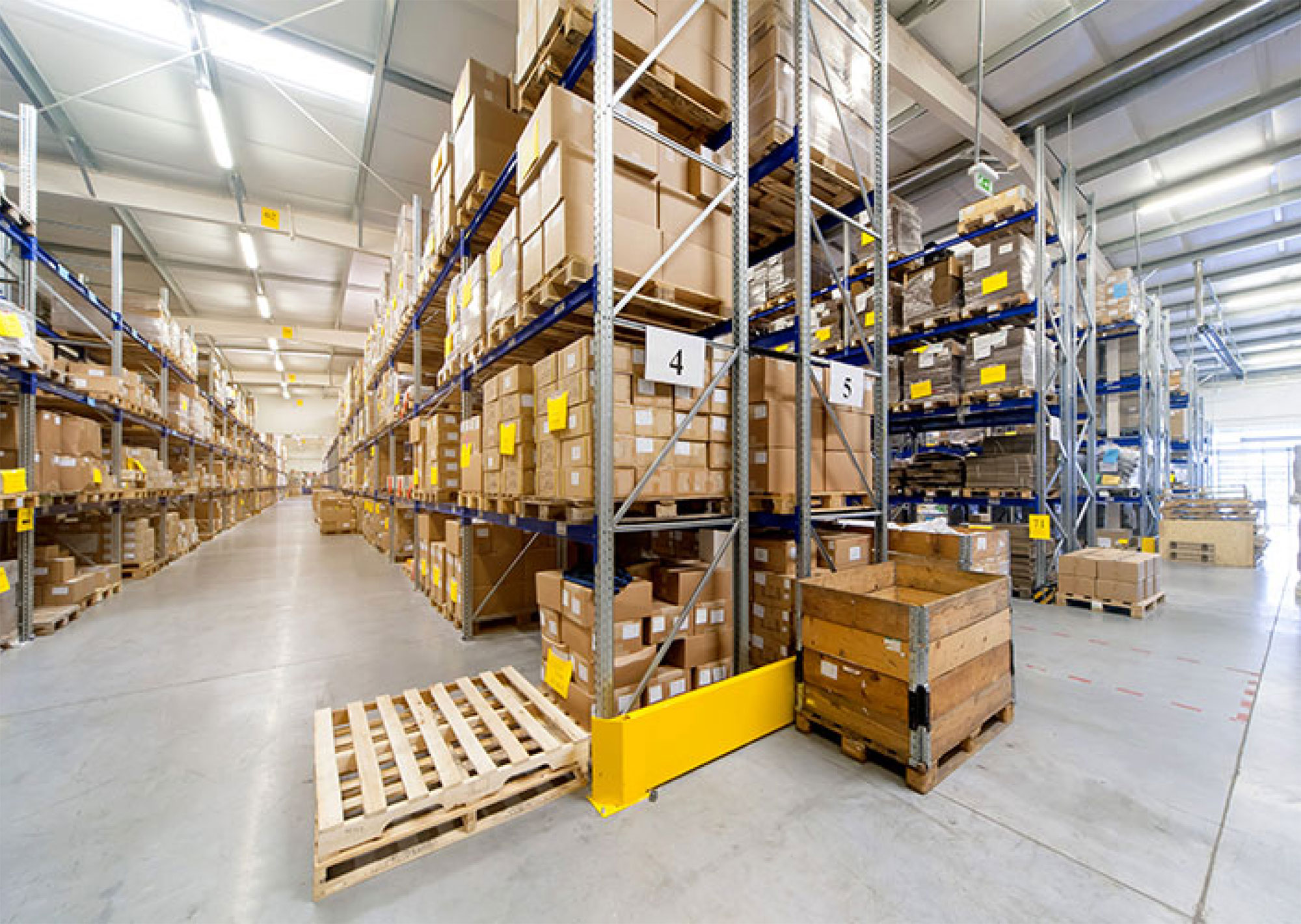 Warehouse shelves