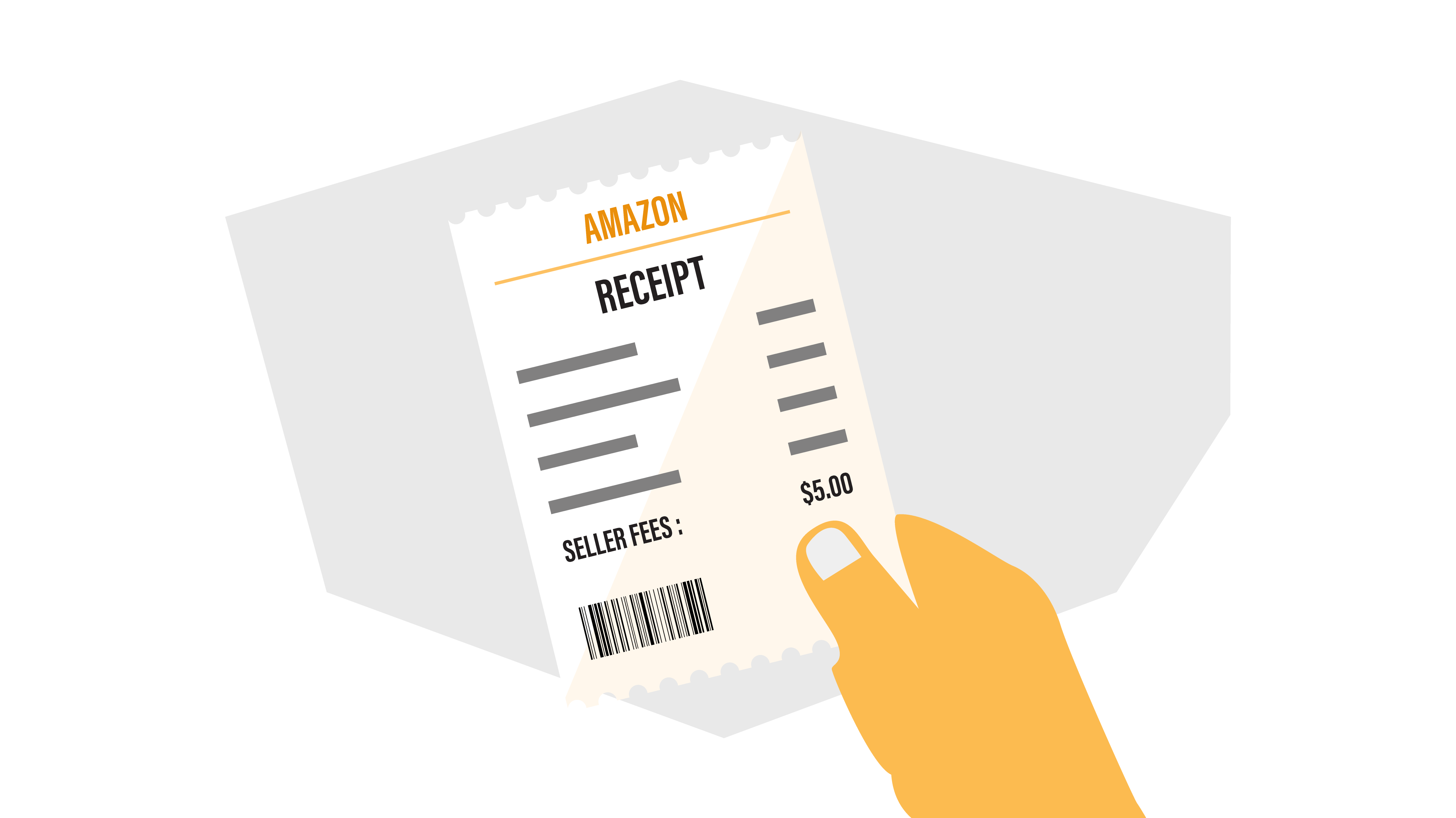a hand holding an amazon receipt
