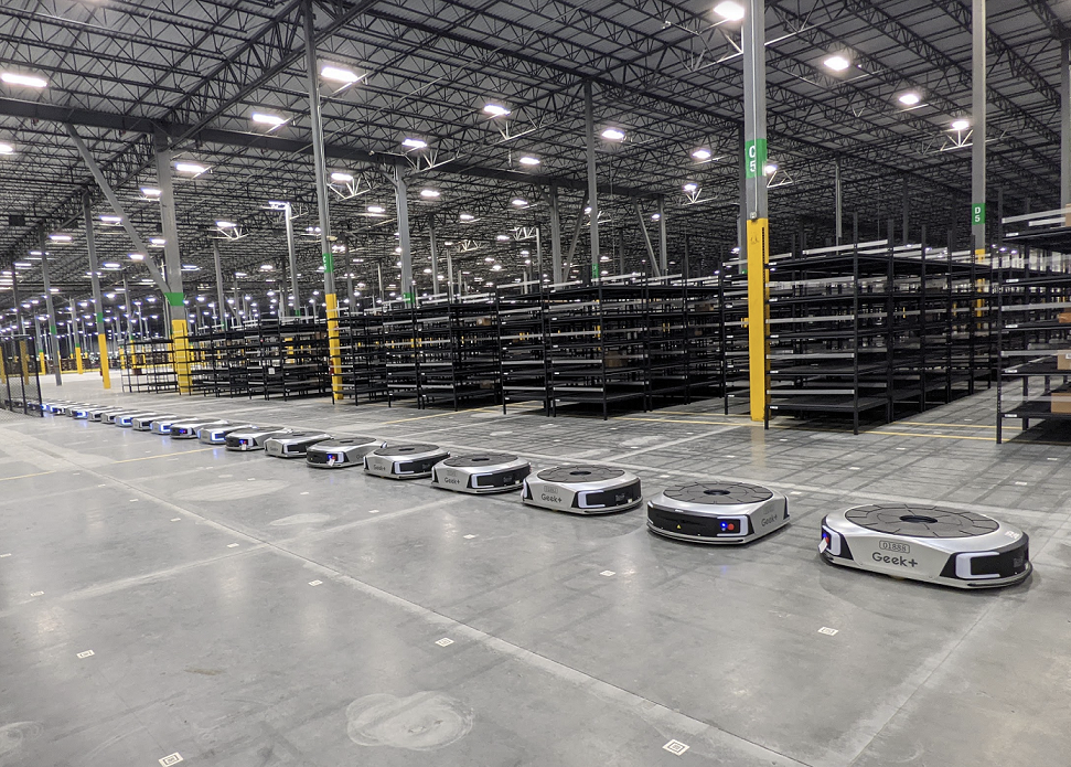 Robotic pickers in MyFBAPrep warehouse