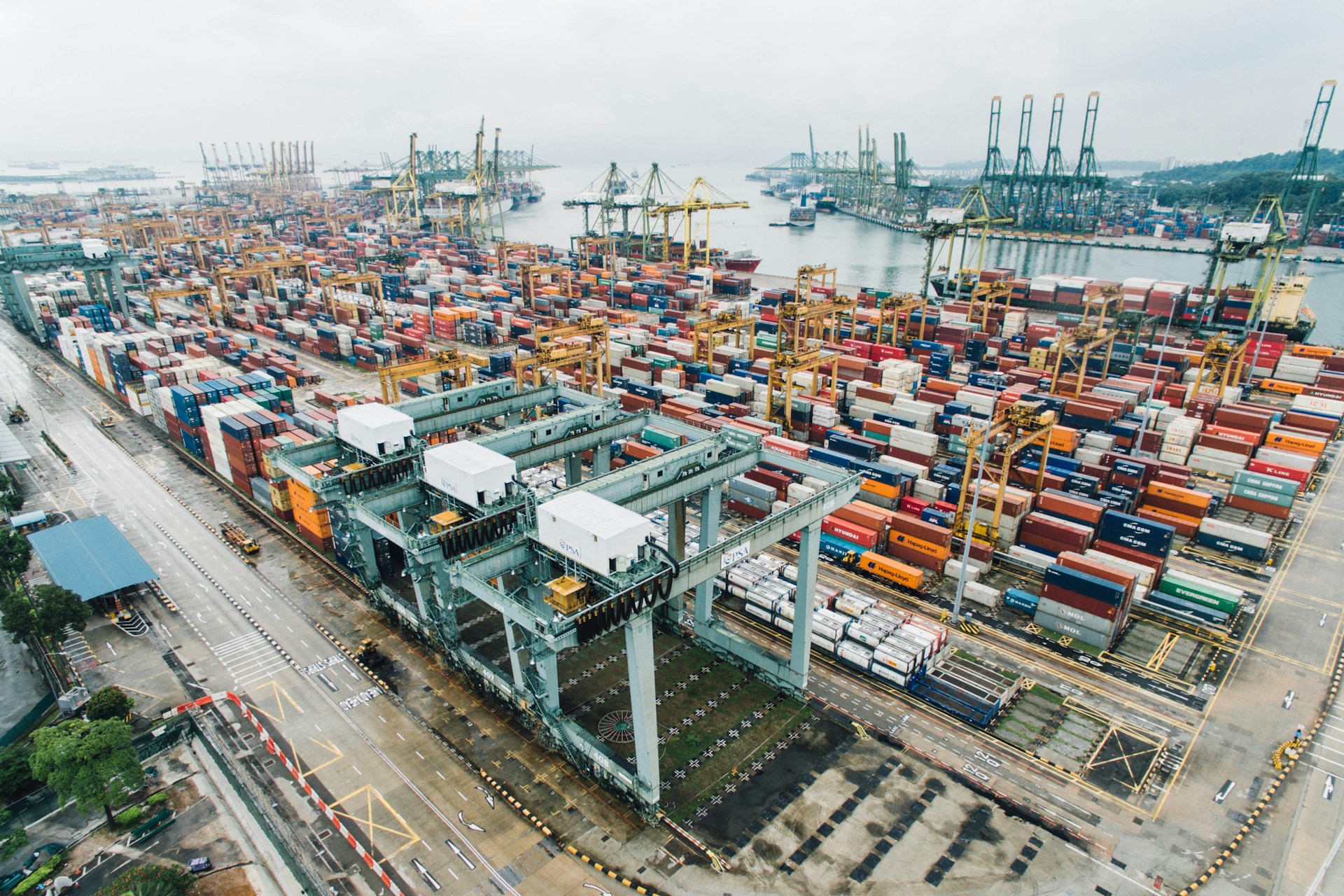 Freight cargo and containers on a dock